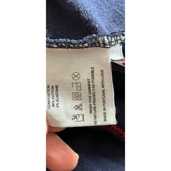 HOME CORE Aquae Sweatshirt Blue Cotton Red Stripe Size Small - Picture 12 of 13